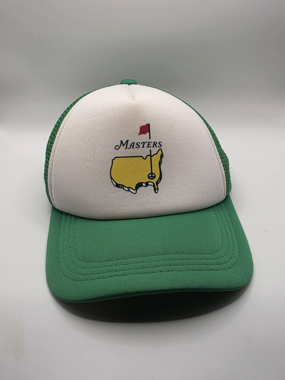 Masters Augusta Green White Mesh Golf Trucker Hat Style Snapback
